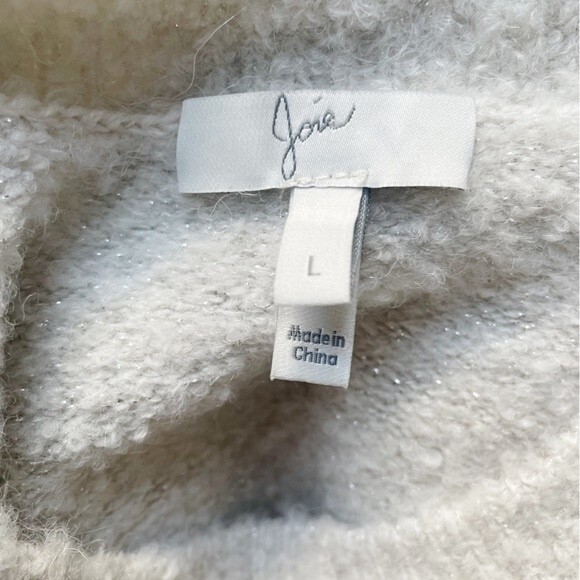 Joie Stavan Sweater Twist Front Cozy Pullover Metallic Snow Women’s Size Large - Picture 7 of 10